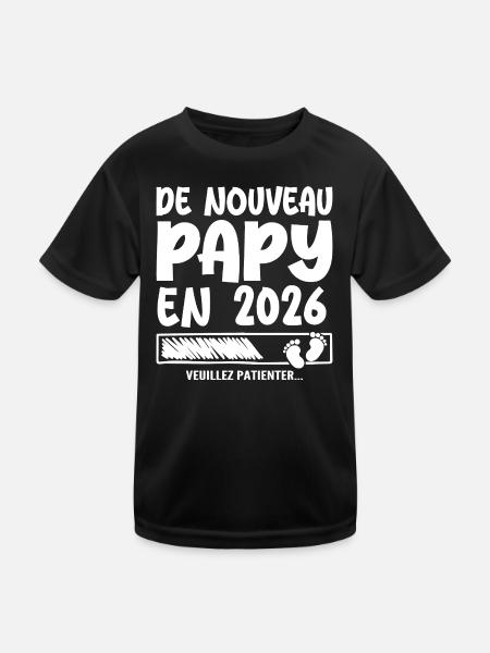 2026 wieder Opa - Kinder Funktions-T-Shirt - Schwarz - Vorne