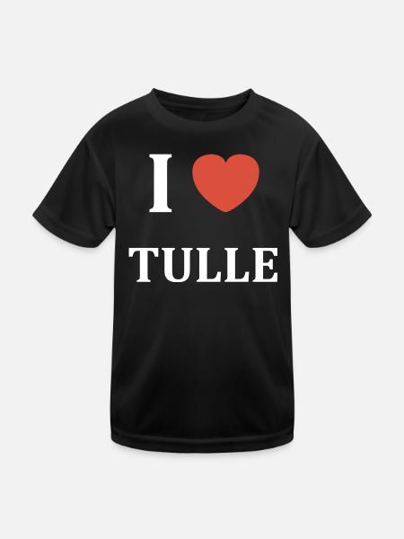 i love Tulle - T-shirt sport Enfant - noir - Devant