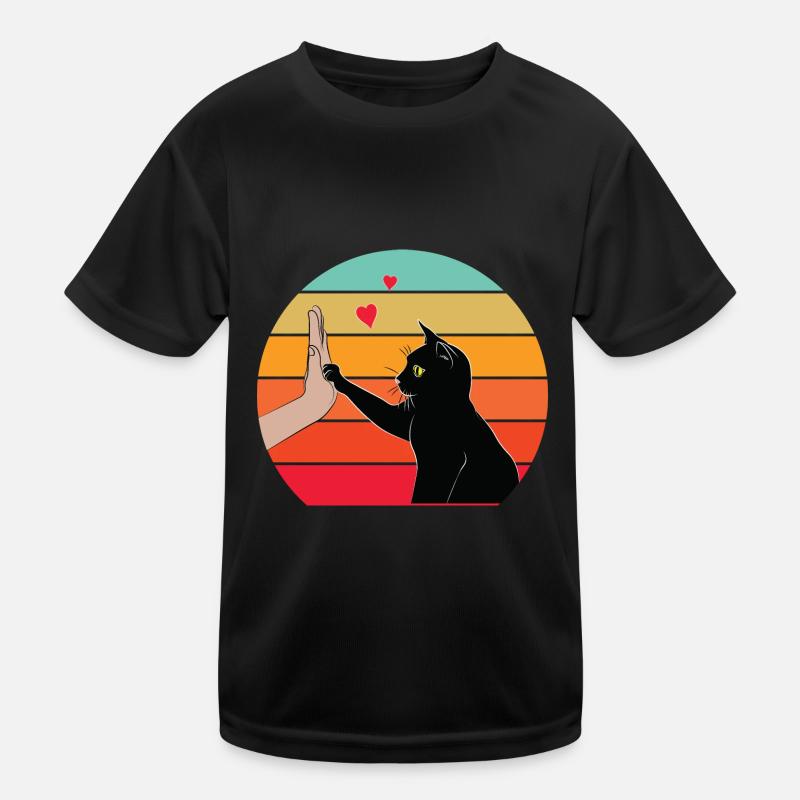 Katze High Five Kinder Funktions-T-Shirt