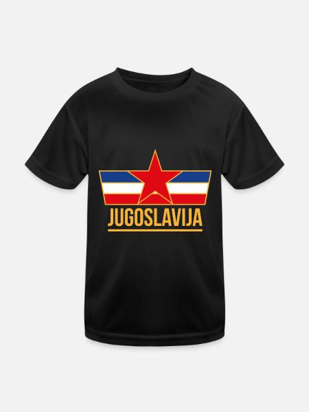 Yugoslavijo Flag Star Balkan Yugoslavia SFRJ - Kids Functional T-Shirt - black - Front