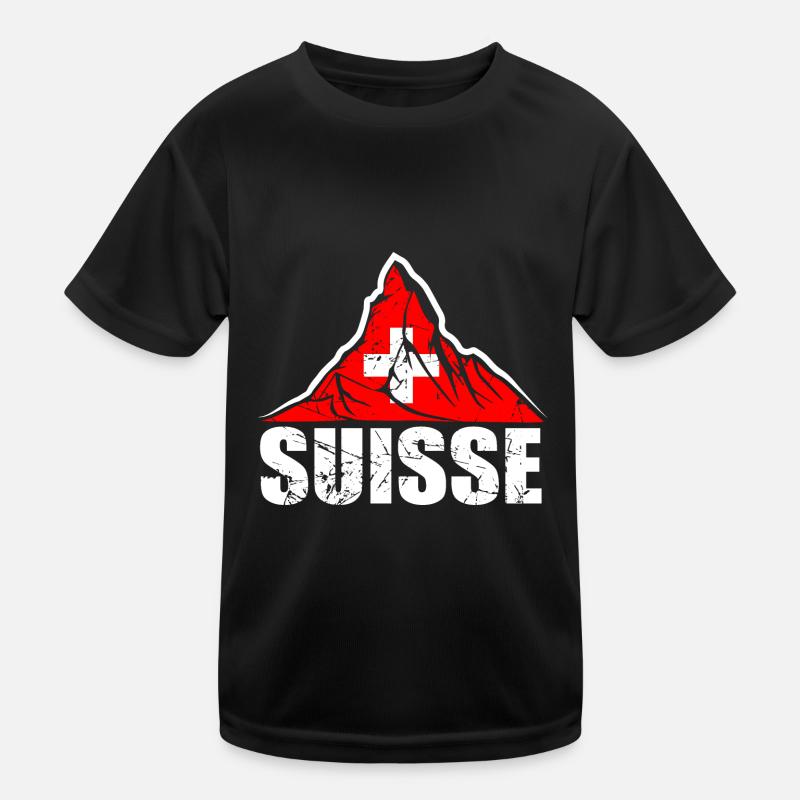 Suisse Matterhorn - Schweiz Flagge Kinder Funktions-T-Shirt