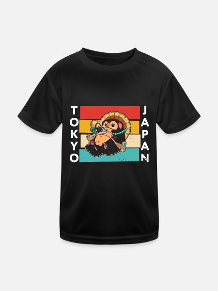raccoon dog raccoon dog Enok Japan - Kids Functional T-Shirt - black - Front
