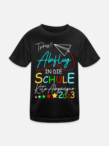 Kita Abgänger 2023 - Kinder Funktions-T-Shirt - Schwarz - Vorne