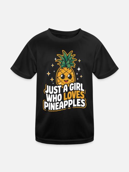 Pineapple tropical hawaiian fruit - Kids Functional T-Shirt - black - Front