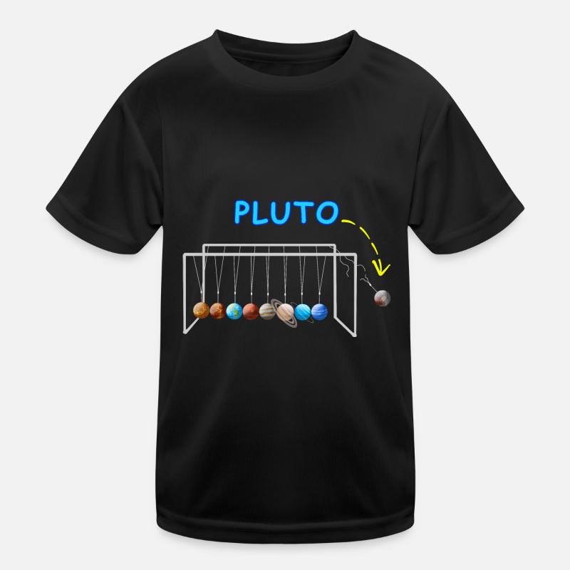 Never Forget Pluto Lustiges Planet Pluto - Kinder Funktions-T-Shirt - Schwarz