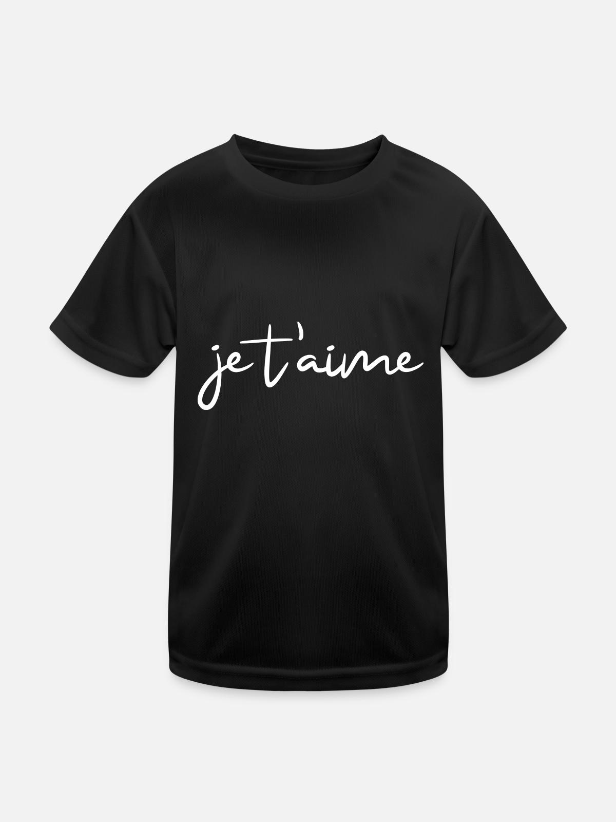 je t'aime - Kids Functional T-Shirt - black - Front