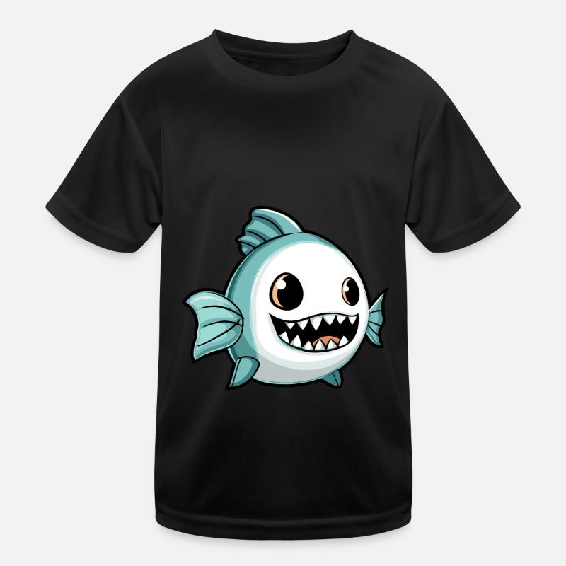 Piranha Fische Halloween Comic Geist Kinder Funktions-T-Shirt