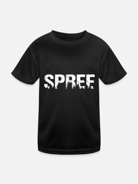 Spree Wald Natur - Kinder Funktions-T-Shirt - Schwarz - Vorne