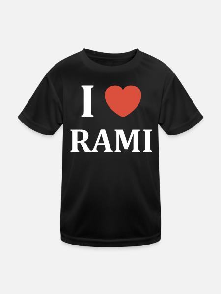i love rami - T-shirt sport Enfant - noir - Devant