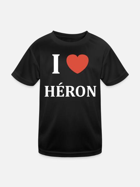 i love Héron - T-shirt sport Enfant - noir - Devant
