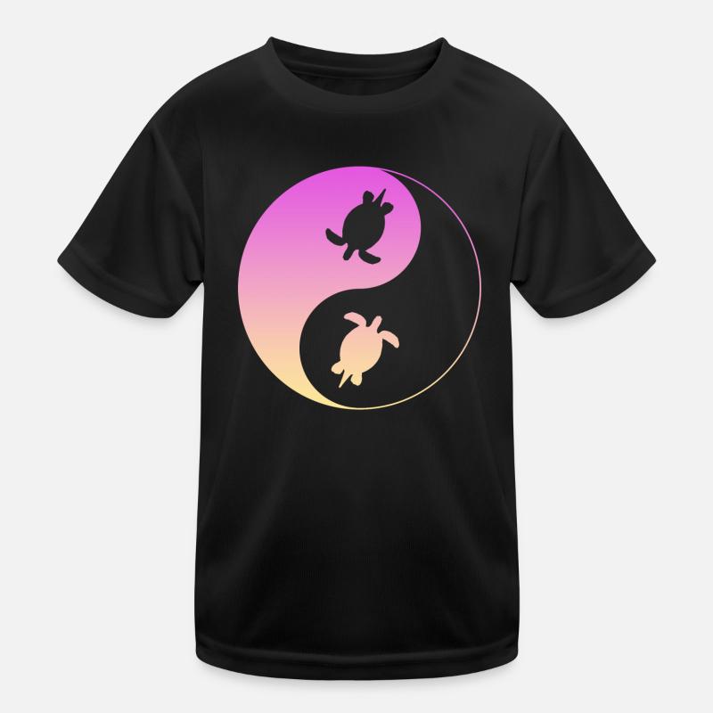 Schildkröte yin yang Kinder Funktions-T-Shirt