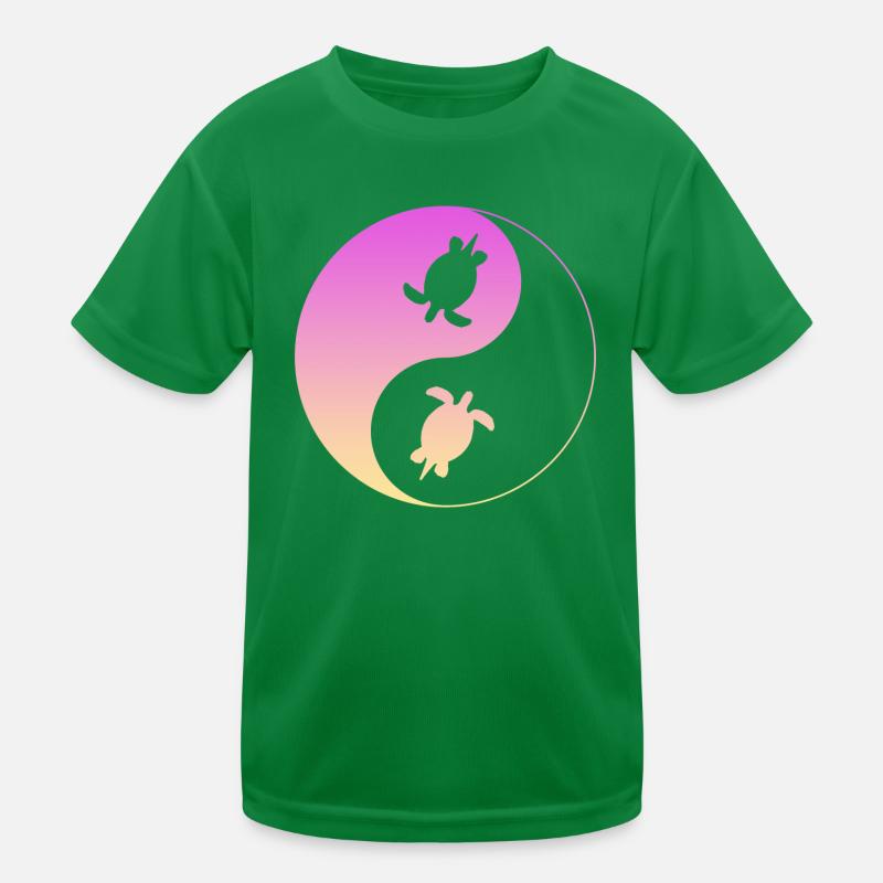Schildkröte yin yang Kinder Funktions-T-Shirt
