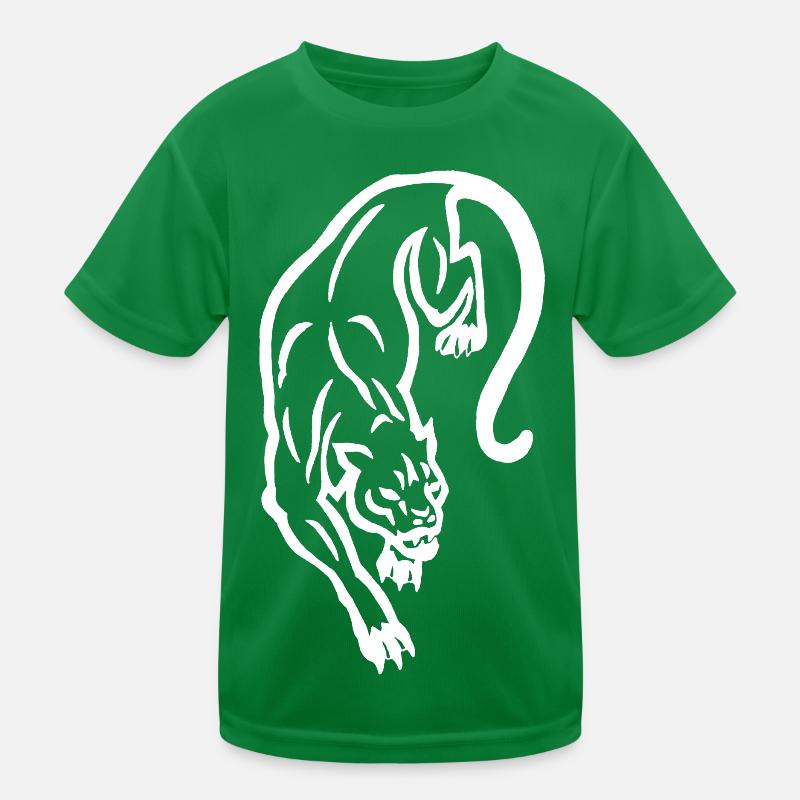 Weiße Panther-Silhouette Kinder Funktions-T-Shirt
