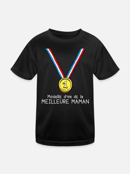 T-shirt Médaille d'or de la meilleure maman - T-shirt sport Enfant - noir - Devant