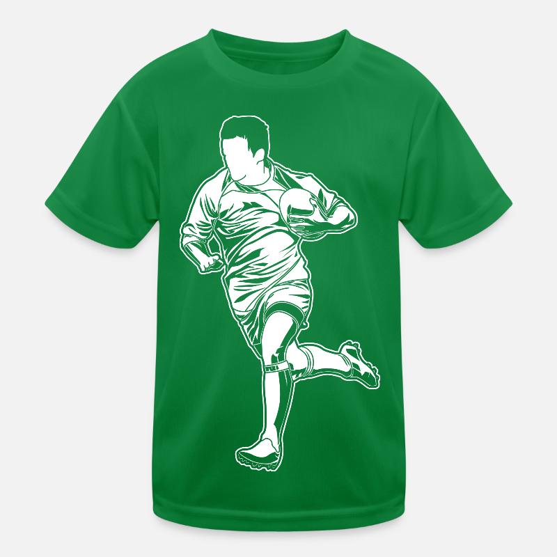 Rugby player drawing Kids Functional T-Shirt