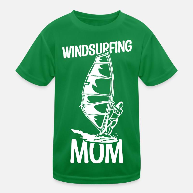 Windsurfer Mutter Kinder Funktions-T-Shirt