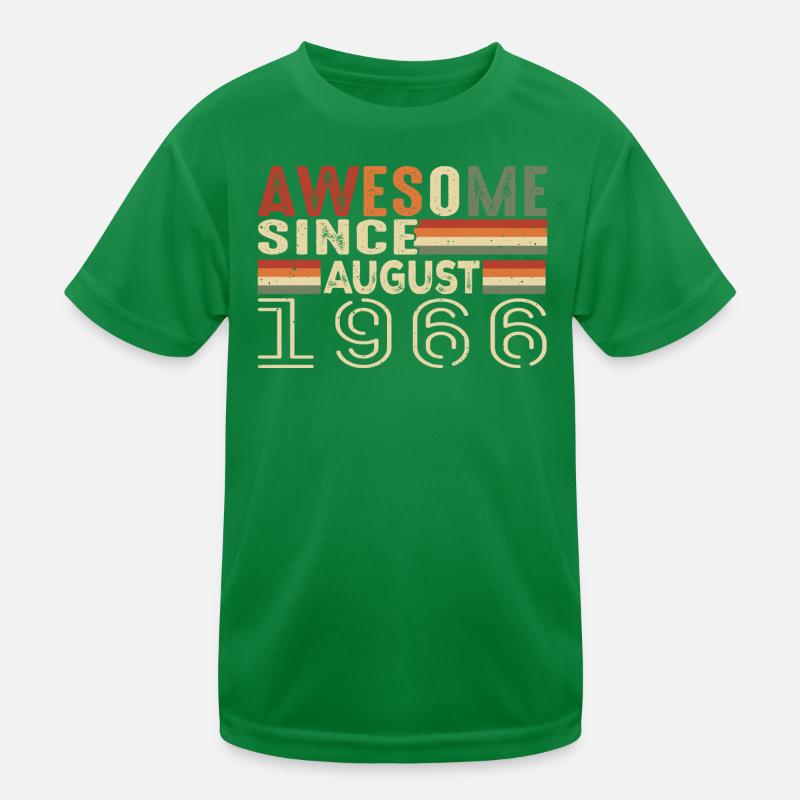 August 1966 Vintage Birthday Gift 58 Year Old Kids Functional T-Shirt