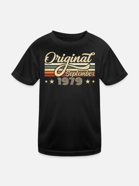 1979 September Born Birthday Year of birth 1979 - Kids Functional T-Shirt - black - Front