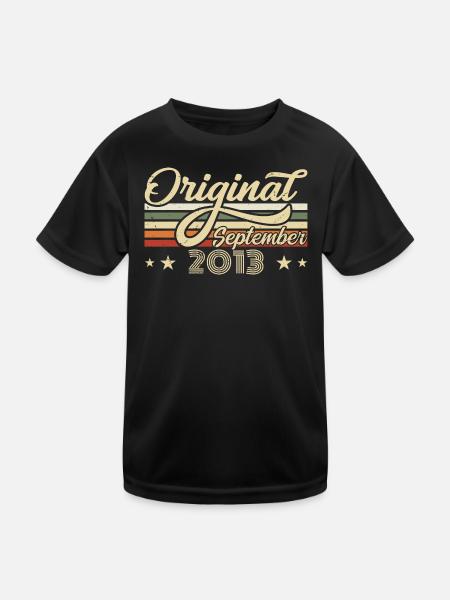 2013 Septembre Né Anniversaire Année de naissance 2013 - T-shirt sport Enfant - noir - Devant