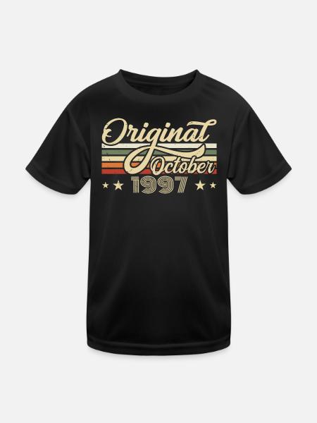 October 1997 Birthday in October - October 1997 - Kids Functional T-Shirt - black - Front