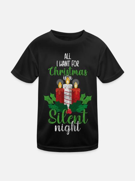 Winter Christmas Tree Reindeer - Kids Functional T-Shirt - black - Front