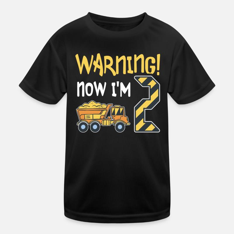 2. Geburtstag Junge 2 Jahre alt Kipper Baustelle Kinder Funktions-T-Shirt