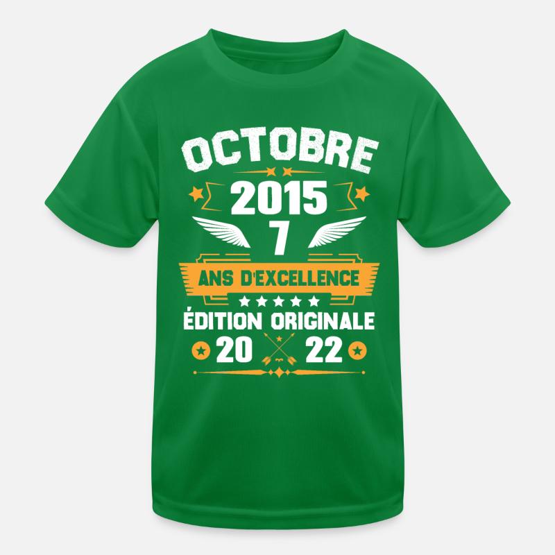 Octobre 2015 Idée Cadeau D'anniversaire 7 Ans T-shirt sport Enfant