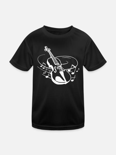 Violin Violin Violinist Musician Violin Player - Kids Functional T-Shirt - black - Front