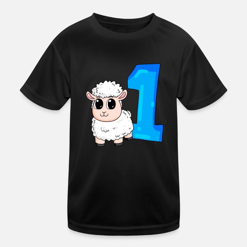 1 Year Old - School Enrollment - Sheep Motif - Number 1 Kids Functional T-Shirt