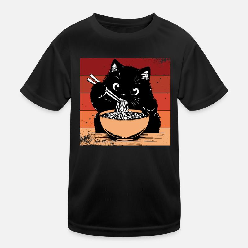 Ramen Chat Drôle T-shirt sport Enfant