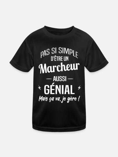Marcheur - T-shirt sport Enfant - noir