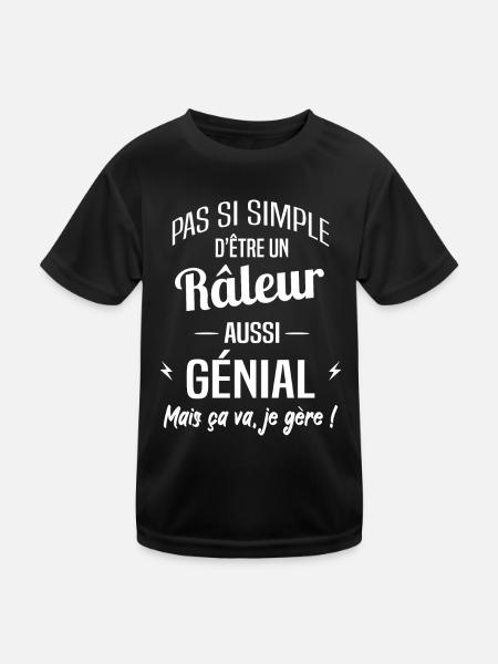 Râleur - T-shirt sport Enfant - noir - Devant
