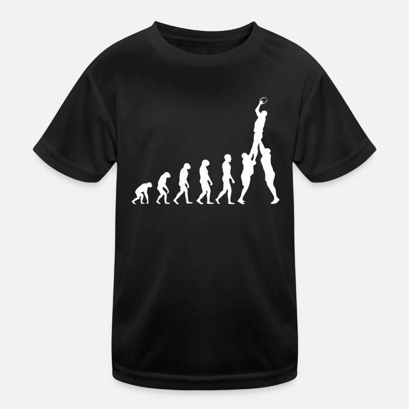 Rugby Evolution de l’homme Drôle football Évolution T-shirt sport Enfant