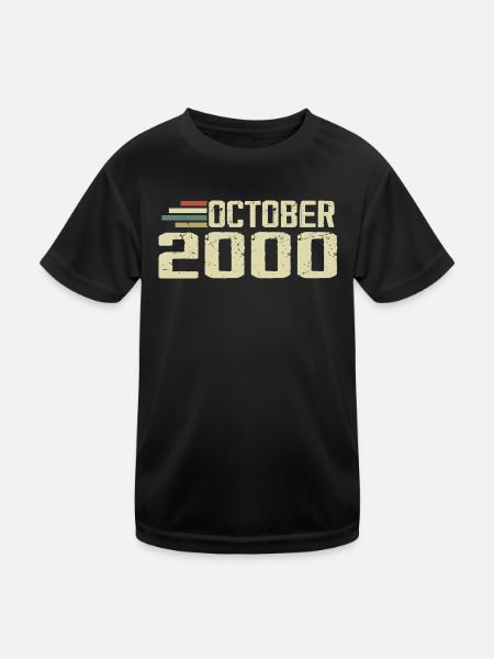 October 2000 - Birthday in October 2000 - Kids Functional T-Shirt - black - Front