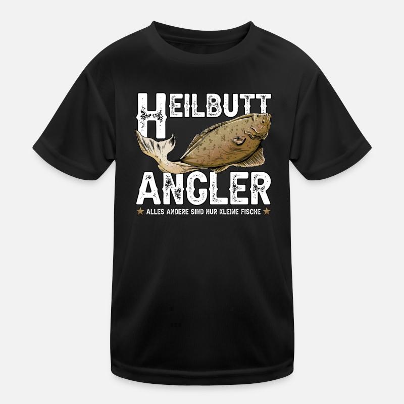 Heilbutt Angler Kinder Funktions-T-Shirt