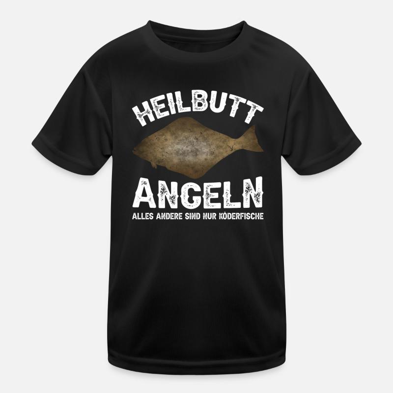 Heilbutt Angeln Kinder Funktions-T-Shirt