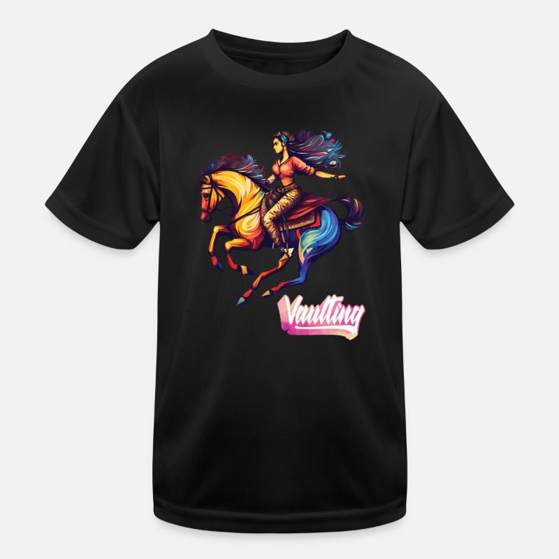 Vaulting Vaulting Horse Acrobatics Riding Kids Functional T-Shirt