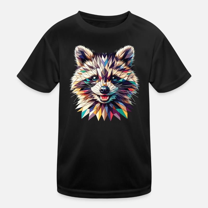 Oeuvre de raton laveur polygone T-shirt sport Enfant
