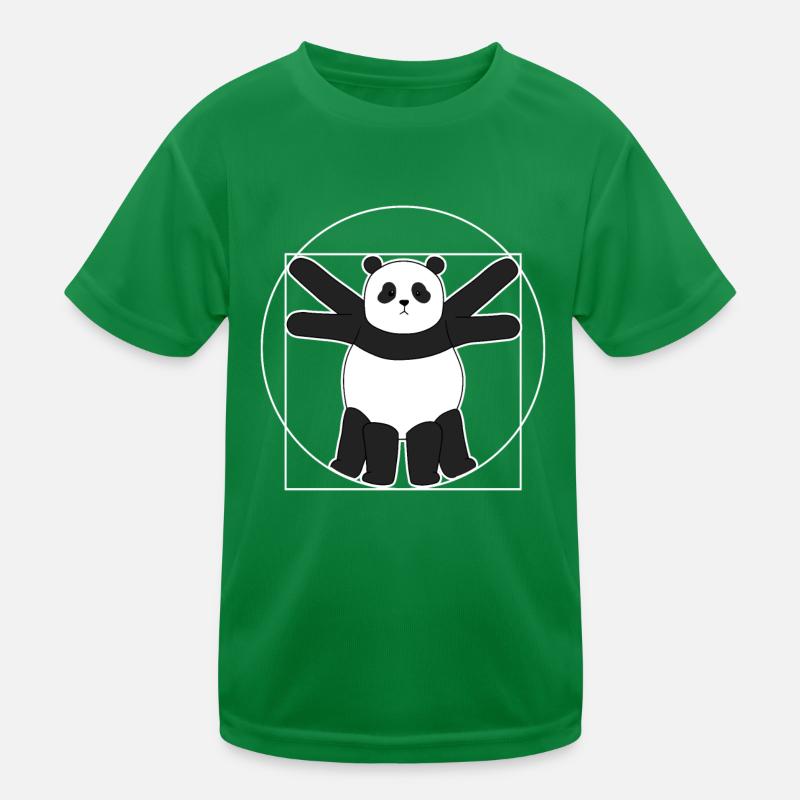Vitruvianischer Panda Leonardo Da Vinci Kinder Funktions-T-Shirt