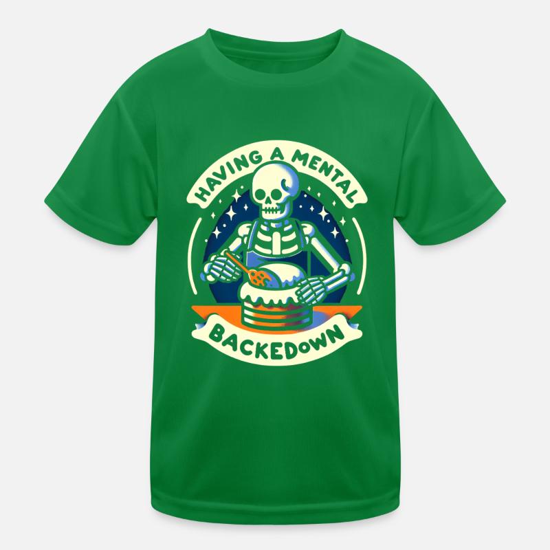 Funny Baking Skeleton Humor Kids Functional T-Shirt