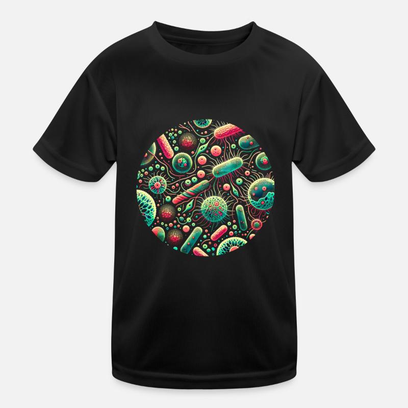 Microscopic world of microbes Kids Functional T-Shirt