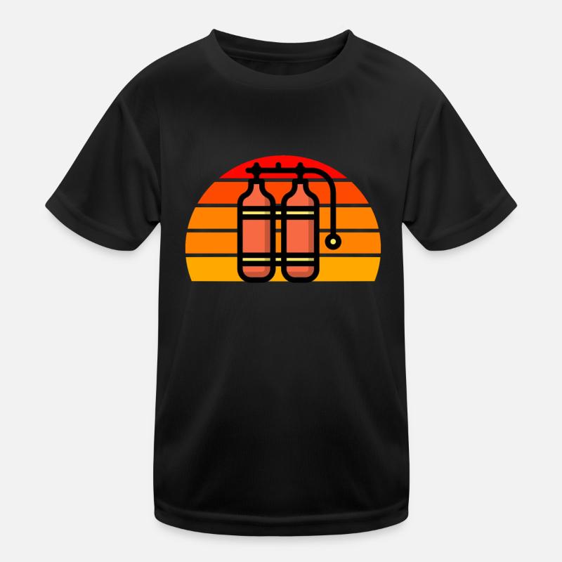 Oxygen bottle diver Kids Functional T-Shirt