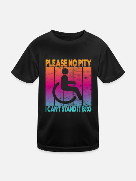 Vintage Wheelchair User Wheelchair - Kids Functional T-Shirt - black - Front