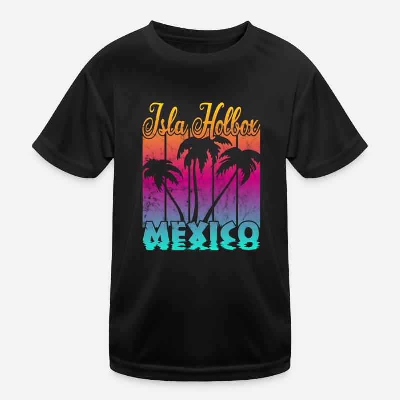 Isla Holbox Mexiko - Kinder Funktions-T-Shirt - Schwarz