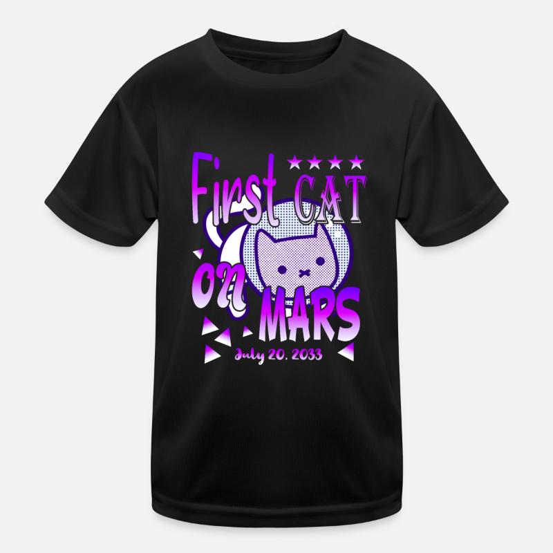 First Cat on Mars Kinder Funktions-T-Shirt