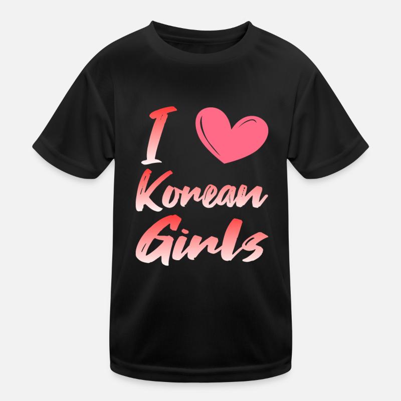 Ich liebe koreanische Mädchen Kinder Funktions-T-Shirt