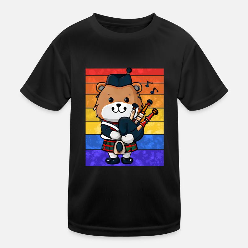 Ours cornemuse écossais T-shirt sport Enfant