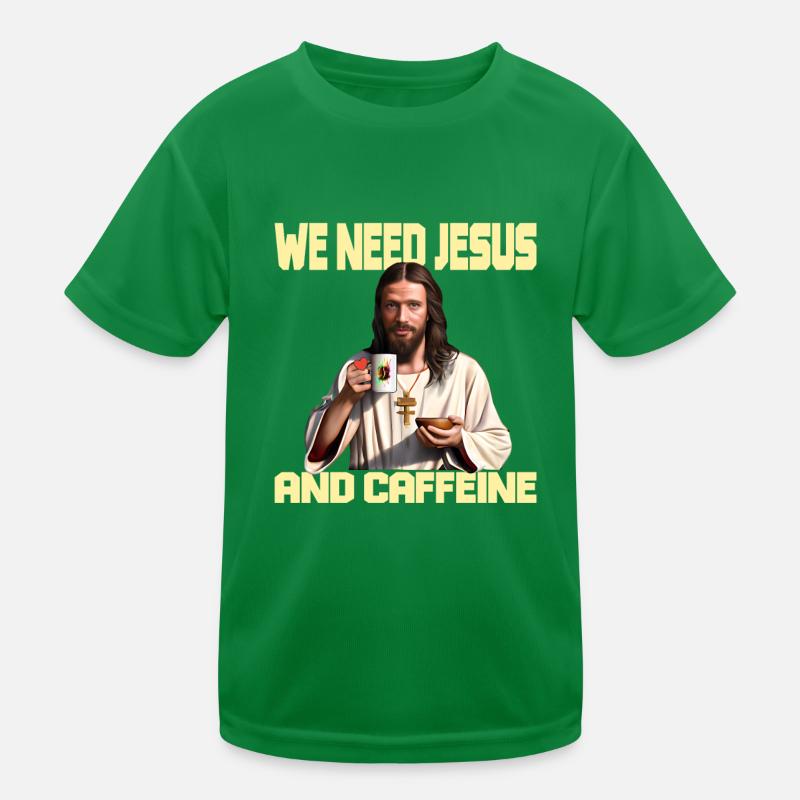 Le café et Jésus T-shirt sport Enfant