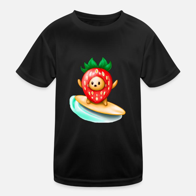 Surfende Erdbeere - Früchte Abenteuer Kinder Funktions-T-Shirt