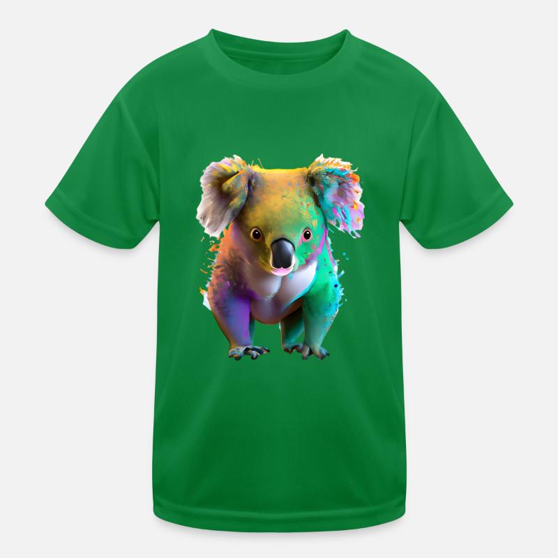 Koala in explosion of colour Kids Functional T-Shirt